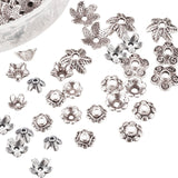 Tibetan Style Spacer Beads End Caps Antique Silver Jewelry Findings Beads Caps Mix Style, 180pcs/box