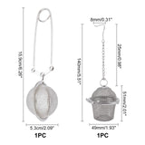 1PC Stainless Steel Mesh Tea Ball Infuser, with 1PC Snap Ball Tea Strainer, Stainless Steel Color, 14cm, 15.9x5.3x4.4cm