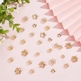 80Pcs 8 Style Brass Bead Caps, Flower, Real 24K Gold Plated, 7~15x7~13.5x1.2~4mm, Hole: 1~2mm, 10pcs/style