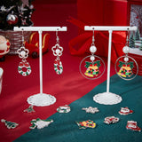 48Pcs 12 Style Alloy Enamel Pendants, Christmas Bell & House & Santa Claus, Mixed Color, 17~26x14~28x1.7~3.5mm, Hole: 1.4~2mm, 4pcs/style