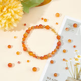 3 Strands 3 Styles Natural Carnelian Beads Strands, Round, 4~8mm, Hole: 1mm