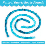 2 Strands 2 Colors Natural Quartz Beads Strands, Dyed & Heated, Cube, Mixed Color, 5~7x5~7x5~7mm, Hole: 0.8mm, about 66~71pcs/strand, 14.80~ 15.08 inchi(37.6~38.3cm)