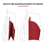 Felt Backpack Organizer Insert, Rucksack Bag Accessories, with Alloy Zipper, Dark Red, 11x19.5x26.5cm, Unfold: 26.5x19.5x1.9cm