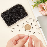 1000Pcs Eco-Friendly Stoving Varnish Iron Brads, Scrapbooking, Photo Album, Embellishment Wedding Supplies, Children Puppy Dolls Decoration, Black, 8x4.5mm