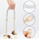 PU Leather Knitting Bag Strap, with Iron Findings & Cable Chain, Alloy Swivel Clasps, for Bag Replacement Accessories, Silver, 61x1.4cm