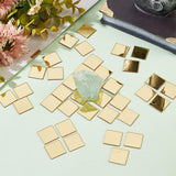 100Pcs Gold Acrylic Mirror Wall Stickers, Self Adhesive Mirror Tiles, for Home Living Room Bedroom Decoration, Square, 19.5x19.5x1mm