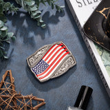 1Pc Alloy Smooth Buckles, Belt Fastener, Rectangle with Flag, Platinum, 70x90x14mm, Hole: 16x42mm