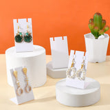 Acrylic Earring Display Stands, Rectangle, White, 3.6x4.5x7.7cm