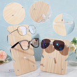 2 Sets 2 Styles Wood Sunglasses Display Stands, Eyewear Glassed Rack, with Iron Screws & Clear Acrylic Findings, BurlyWood, about 1 set/style