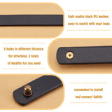 PU Leather Bag Strap, with Iron Finding, Flat, Bag Replacement Accessories, Black, 100x2x0.35cm, Hole: 4.5mm