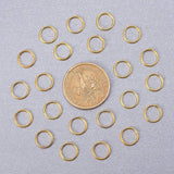 Brass Jump Rings, Open Jump Rings, Golden, 10x1mm, about 8mm inner diameter, about 260pcs/bag