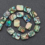 Natural Abalone Shell/Paua Shell Beads, Rectangle, 10x8x3.5~4mm, Hole: 1mm, 20pcs/box