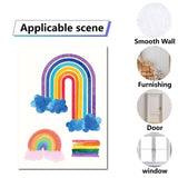 8 Sheets 8 Styles PVC Waterproof Wall Stickers, Self-Adhesive Decals, for Window or Stairway Home Decoration, Rectangle, Rainbow, 200x145mm, about 1 sheets/style