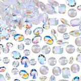 Sew on Rhinestone, Taiwan Acrylic Rhinestone, Two Holes, Garments Accessories, Flat Back, Mixed Color, 12~25x8~15x3~5mm, Hole: 1mm, 15pcs/compartment, 150pcs/box