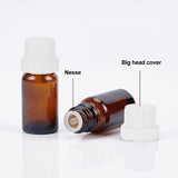 Plastic 18 Tooth Bottle Cap with Hopper Inner Plug, Leakproof Lid, for Essential Oil Empty Refillable Vial, White, 15.5~25x14~21mm