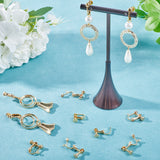 24Pcs 2 Size Brass Screw Clip-on Earring Findings, Long-Lasting Plated, Real 18K Gold Plated, 14~19x12~16x4.5~5mm, 12Pcs/size