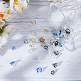 40Pcs 5 Colors High Borosilicate Glass Beads, No Hole/Undrilled, Flower, Mixed Color, 5~7x6~7x6~7mm, 8Pcs/color