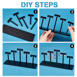 Acrylic T-Bar Earring Display Stands, Earring Riser Organizer Holder with 5Pcs Bars, Black, Finish Product: 19.9x5x10.2cm, about 6pcs/set