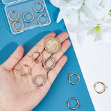 12Pcs 2 Colors 201 Stainless Steel Huggie Hoop Earring Findings, with Horizontal Loops & 316 Surgical Stainless Steel Pins, Real 24K Gold Plated & Stainless Steel Color, 21x19x2.5mm, Hole: 2.5mm, Pin: 1mm, 6Pcs/color