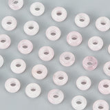 30Pcs Natural Rose Quartz European Beads, Large Hole Beads, Rondelle, 10x4.5mm, Hole: 4mm