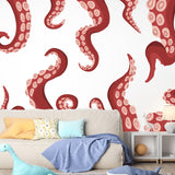 PVC Wall Stickers, Wall Decoration, Octopus Pattern, 390x880mm, 3pcs/set