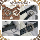 3 Sets Belt Alloy Buckle Sets, include Roller Buckle, Rectangle Silder Charm, Triangle Zipper Stopper, Antique Silver, Buckle: 65x68x6mm
