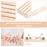 Beech Slotted Display Stands, for Jewelry Necklace, Rings, Earrings, Bracelets Display, Wheat, 7.7x31x3cm