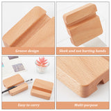 Beech Wood Mobile Phone Holders, Cell Phone Stand Holder, Universal Portable Tablets Holder, BurlyWood, 8.1x8.1x2cm
