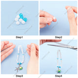 DIY Ocean Themed Bracelet Making Kits, Including Glass Beads, Alloy Pendants & Spacer Beads, 304 Stainless Steel Pendants & Resin Pendants, Elastic Crystal Thread, Antique Silver