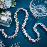 1 Yard(91.4cm) Iron Glass Rhinestone Strass Chains, for Sewing Wedding Decoration, Crystal AB, 14.5~15x6~7mm