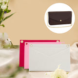 3Pcs 3 Colors Wool Felt Purse Organizer Insert, Mini Envelope Handbag Shaper Premium Felt, Bag Accessories, with Iron Grommets, Rectangle, Mixed Color, 14.8x22x0.65cm, Hole: 10mm, 1pc/color