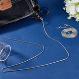 2Pcs Alloy Snake Chain Bag Strap, with Clasps, for Bag Replacement Accessories, Platinum, 110cm