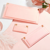 3Pcs 3 Style Wool Felt Purse Organizer Insert, with Iron Grommets, Mini Handbag Shaper Premium Felt, Bag Accessories, Rectangle, Pink, 9.3~25x5.5~12.5x0.3~0.7cm, Hole: 10mm, 1pc/style