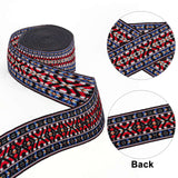 Ethnic Style Embroidery Polycotton Ribbons, Jacquard Ribbon, Tyrolean Ribbon, Garment Accessories, Colorful, 1-1/2 inch(38mm), about 5yards/roll