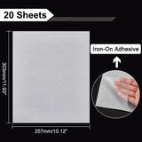 Iron on Adhesive Patch, for Clothing, Fusible Interfacing Fabric, Lightweight Patches, Rectangle, White, 303x257x0.1mm