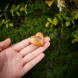 Beech Wood Display Decorations, Special Hand Holding Gift, Heart with Word I Miss YOU, Dark Goldenrod, 31x30x20mm