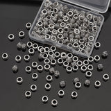 200Pcs Tibetan Style Alloy Beads, Large Hole Beads, Rondelle, Antique Silver, 6x3.5mm