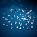 5 Style Cubic Zirconia Pointed Back Cabochons, Grade A, Faceted, Heart, Clear, 5~9x5~9x3~5.2mm, 80pcs/box