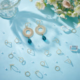 20Pcs Brass Textured Ring Stud Earrings for Women, with 40Pcs Plastic Ear Nuts, Real 18K Gold Plated, 12mm, Pin: 0.7mm