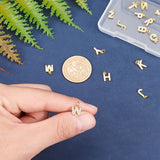 Brass Micro Pave Grade AAA Cubic Zirconia Charms, Alphabet, Letter A~Z, Real 18K Gold Plated, 26pcs/box