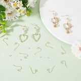 150Pcs Brass Earring Hook, Shepherd's Hook Ear Wire, with 150Pcs Plastic Ear Nuts, Real 14K Gold Plated, 12x21x2mm, Pin: 0.7mm