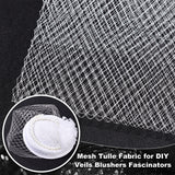 Polyester Birdcage Bridal Veil Netting, Mesh Tulle Fabric for DIY Veils Blushers Fascinators, White, 16-1/2~17-3/4 inch(420~450mm)