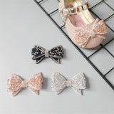 DIY Shoe Buckle Decoration, Including 3 Pairs 3 Colors Polyester Rhinestone Bowknot and 10Pcs Iron Large Flat Blank Clips, Mixed Color, Bowknot: 72x42x10mm, 3 colors, 1 pair/color, 3 pairs