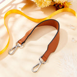 Leather Bag Straps, with Platinum Tone Alloy Clasps, Sienna, 41.8x3.5cm
