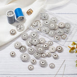 24Pcs 4 Style Alloy & Brass Snap Buttons, Sew on Press Buttons, Garment Buttons, for Costume Jacket Coat Accessories, Platinum, 15~24.5x6~7mm, 6pcs/style