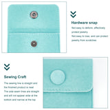 Square Velvet Jewelry Bags, with Snap Fastener, Turquoise, 7x7cm, 12pc