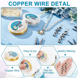 Round Copper Wire for Jewelry Making, Silver & Golden, Mixed Color, 24 Gauge, 0.5mm, about 98.42 Feet(30m)/roll, 1roll/color, 2 rolls/set
