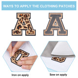 Leopard Print Pattern Computerized Embroidery Polyester Iron on/Sew on Patches, Costume Accessories, Appliques, Alphabet, Letter A~Z, 60~64x42~73x1.5mm, 26pcs/set