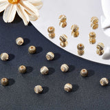 100Pcs Brass Grooved Beads, Nickel Free, Round, Golden, 6mm, Hole: 1.6mm