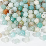 2 Strands Natural Flower Amazonite Beads Strands, Round, 6mm, Hole: 1mm, about 62pcs/strand, 15.2 inch